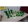 Image 1 : Assorted Green Glassware: Vases, Bottles, Mugs