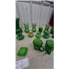 Image 4 : Assorted Green Glassware: Vases, Bottles, Mugs