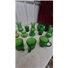 Image 5 : Assorted Green Glassware: Vases, Bottles, Mugs