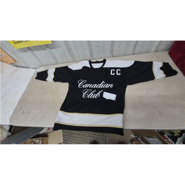 Canadian Club Hockey Jersey, Black and White with Gold Trim, "CC" sz. Xl