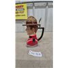Image 2 : Royal Canadian Mounted Police (RCMP) Officer Bust Stein with Hinged Lid and Handle