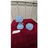 Image 1 : Blue Milk Glass Figural Lamps with extra shade