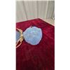 Image 5 : Blue Milk Glass Figural Lamps with extra shade