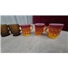 Image 2 : Vintage Diamond Pattern Milk Glass Mugs: 2 Blue, 2 Green, 2 Yellow, 2 Brown, 8 Orange