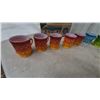 Image 6 : Vintage Diamond Pattern Milk Glass Mugs: 2 Blue, 2 Green, 2 Yellow, 2 Brown, 8 Orange