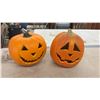 Image 4 : Two Foam Blow Molds Jack-O'-Lanterns 10” and 9” High and Two 10-Count Electrified Terrified