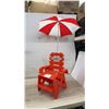 Image 5 : Child's Wooden Rocking Chair and Plastic Chair with Umbrella