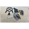 Image 1 : Two "Mystic Spirit" Wolf Plaques by Dan Smith, Metal Howling Wolf 9” x 5 1/2” and Metal Friendship