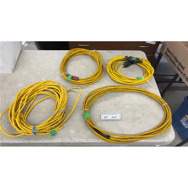 Four Extension Cords in Various Sizes, one needs Female End