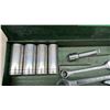Image 3 : SK Metal Tool Box with 12 Sockets, 6 Wrenches, and 1/2” Extension