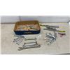Image 1 : Assorted SAE Combination, Open-End, and Box-End Wrenches and Socket Sets on Rails