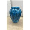 Image 2 : Blue Drip Glaze Ceramic Vase and Artificial Floral Arrangement in Pastel Bowl