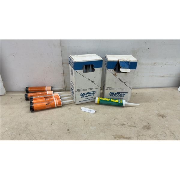 Five Tubes BASF Sonolastic NP1 Polyurethane Sealant in Aluminum Grey and 22 Tubes NuFlex Gutter