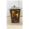 Image 2 : Antique Amber Glass Hanging Lantern, Gilt Metal Pendant Light