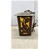 Image 3 : Antique Amber Glass Hanging Lantern, Gilt Metal Pendant Light