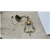 Image 4 : Antique Amber Glass Hanging Lantern, Gilt Metal Pendant Light