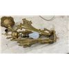Image 9 : Antique Amber Glass Hanging Lantern, Gilt Metal Pendant Light
