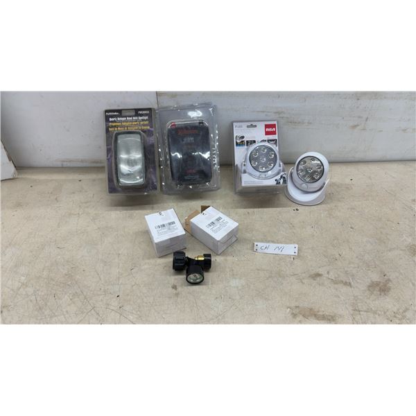 Pathfinder Halogen Spotlight, RCA RNL440 7 LED Motion Lights, Power Inverter
