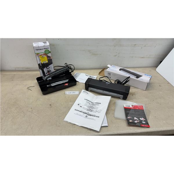 Hamilton Beach Electric Knife Set and Hilroy HeatSeal 9.5” Thermal Laminator