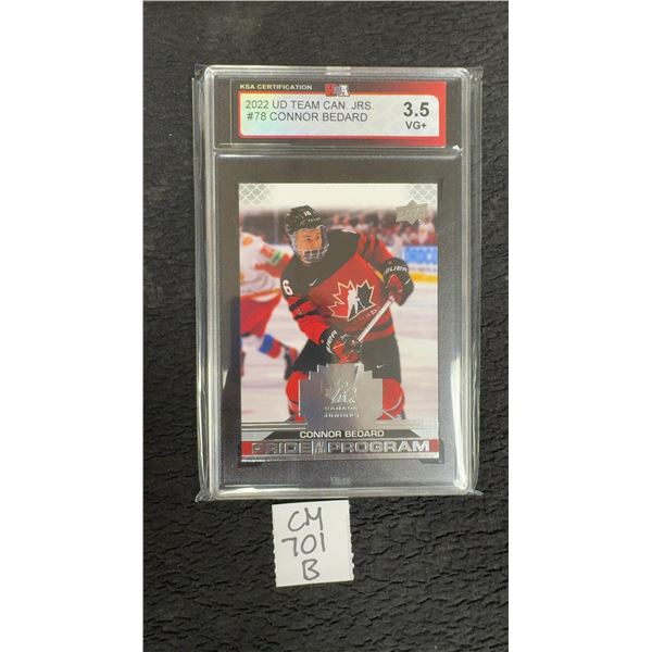 Graded Connor Bedard Team Canada Card