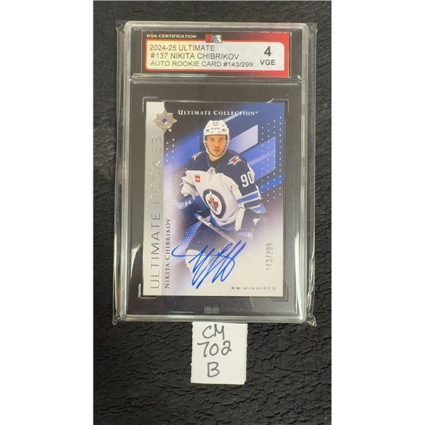 Graded Nikita Chibrikov Auto Numbered Rookie Card