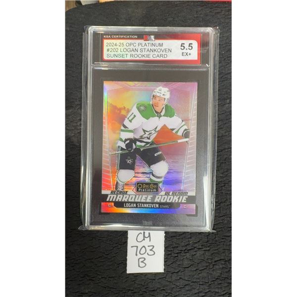 Graded Logan Stankoeven Sunset Rookie Card
