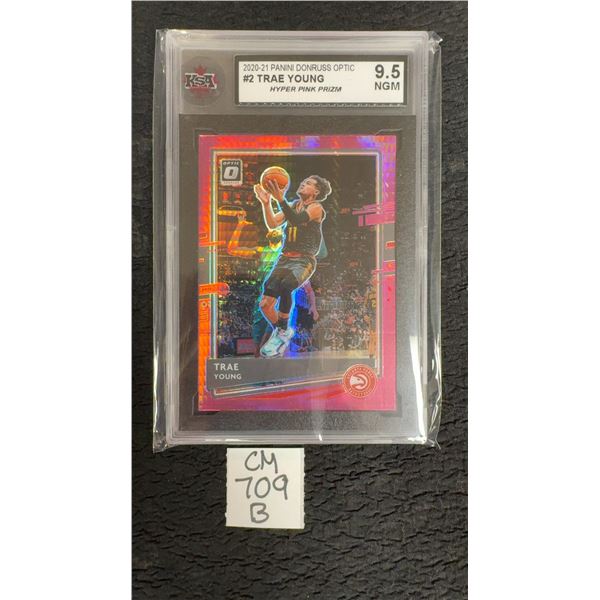 Graded Trae Young Hyper Pink Prizm Basketball Card