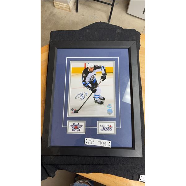 Signed Framed Zach Bogostan Winnipeg Jets 16.5” x20.5” Photo
