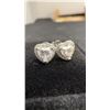 Image 2 : 0.5 CT Each Heart Cut Moissanite Halo Stud Earrings, 925S With White Gold Overlay, D-VVS1, GRA