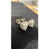 Image 3 : 0.5 CT Each Heart Cut Moissanite Halo Stud Earrings, 925S With White Gold Overlay, D-VVS1, GRA