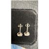 Image 5 : 0.5 CT Each Heart Cut Moissanite Halo Stud Earrings, 925S With White Gold Overlay, D-VVS1, GRA