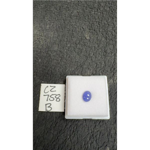 2.7 Carat Natural Untreated Tanzanite Oval Cabochon, 7.6mm x 9.6mm