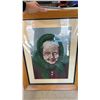 Image 4 : Pair of Framed Needlepoint Portraits: Man with Pipe and Woman in Scarf 22 × 28