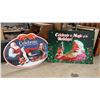 Image 1 : Two Coca-Cola Christmas Signs: "Celebrate the Joys of the Season!" 55 × 43” and "Celebrate the