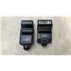 Image 6 : Minolta Freedom AF-35 and X-9 Cameras, Panasonic Lumix DMC-FZ220 Camera, and 4 Flashes