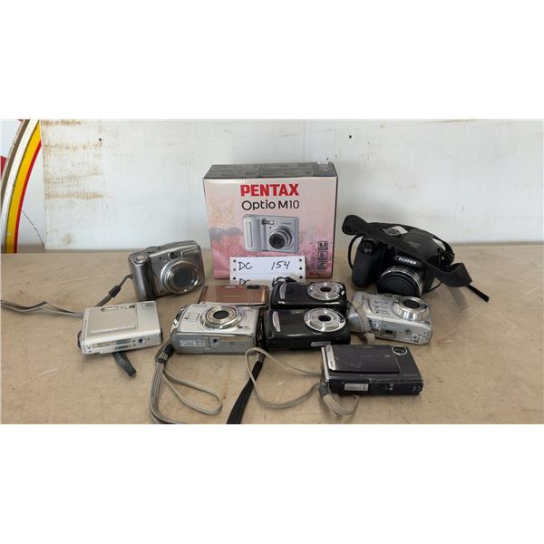 Pentax Optio M10 Digital Camera in Box; Fujifilm FinePix S700, S8000fd, and Z10fd; Canon PowerShot