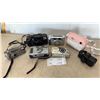 Image 1 : Lot of 7 Cameras: Vivitar, Kodak Advantix 1600 auto, Pentax auto 110, Easy Shot ES38D EV, Olympus S