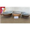 Image 1 : Pyrex Brown and Orange Floral Pattern Mixing Bowls, Set of 3: 2 Brown, 1 Beige