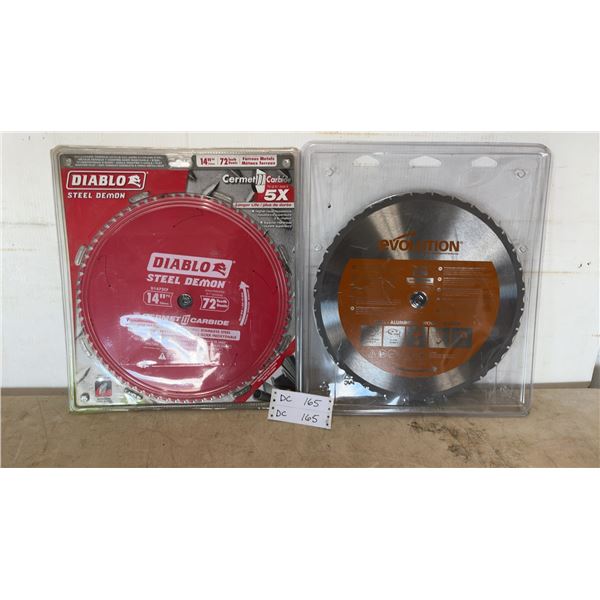 Diablo Steel Demon 14” 72-Tooth Cermet II Carbide Blade and Evolution R355 TCT Blade
