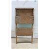 Image 3 : Vintage Wooden Washboard with Corrugated Glass Surface and Wicker Laundry Basket