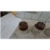 Image 3 : Four Stoneware Crocks with Brown Glazed Lids and Wire Bails