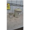 Image 1 : Imperial 4 Gallon Crock with Lid and Small 1 gal.Crock