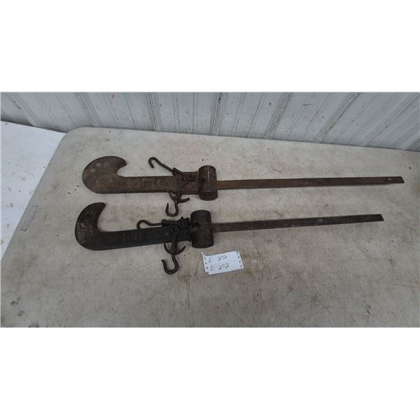 Two Antique Steelyard beam Scales: .B. and M. Co. and Gurney