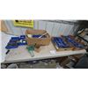 Image 1 : Assorted Hardware: Bolts, Nuts, Washers, Screws, and More in Blue Bins. 3 boxes full