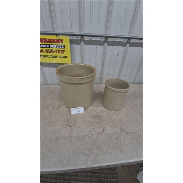 Two Stoneware Crocks, 3gal. And 1 gal.