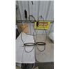 Image 7 : Two Antique Hanging Kerosene Lamps with Milk Glass Shades and Metal Frames, and Wire Spectacles