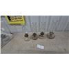 Image 1 : Four Clear Glass Oil Lamps with Chimneys and Burners