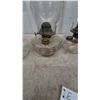Image 7 : Four Clear Glass Oil Lamps with Chimneys and Burners