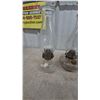 Image 8 : Four Clear Glass Oil Lamps with Chimneys and Burners