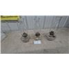Image 1 : Three Oil Lamps: Two Clear Glass and One Cut Glass Base, All with Clear Glass Chimneys